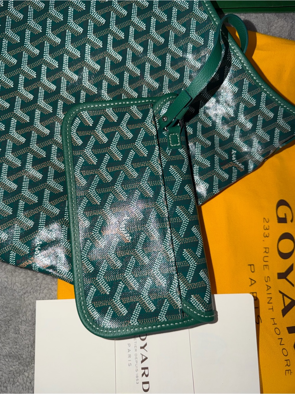 Goyard Bohème Hobo Bag Green Goyardine + Pouch, Dust Bag & Box - Picture 8 of 10